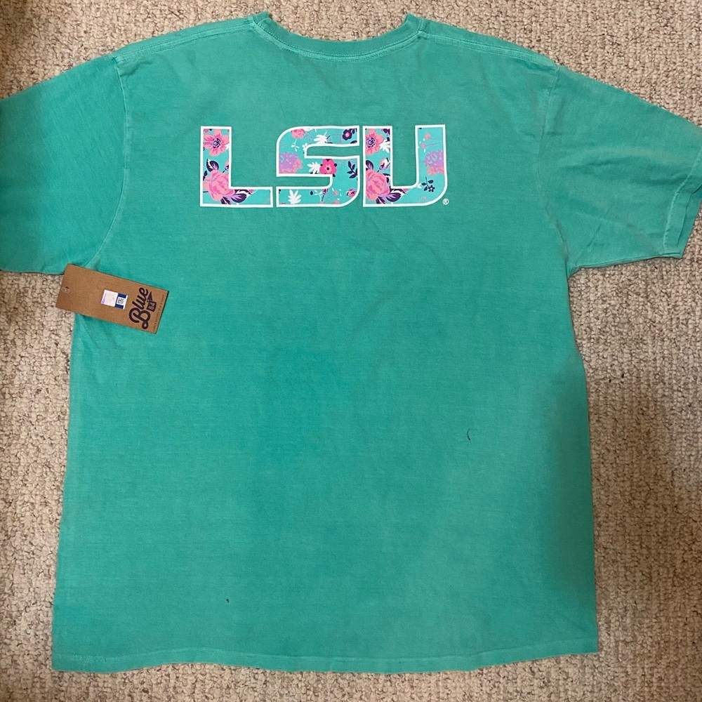 Green and floral LSU T Shirt